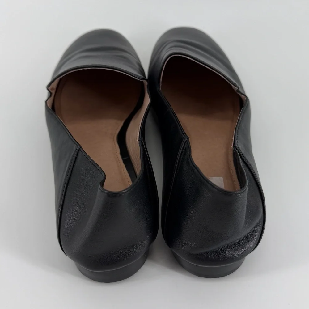 Halogen Black Soft Leather Flexible Loafer Flats, Women's 8